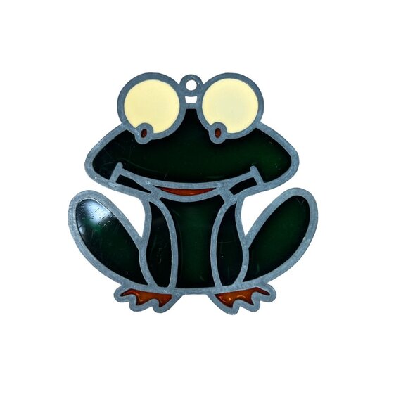 Vintage Handcrafted Frog Stained Glass Suncatcher Ornament Window Decor - Picture 4 of 7